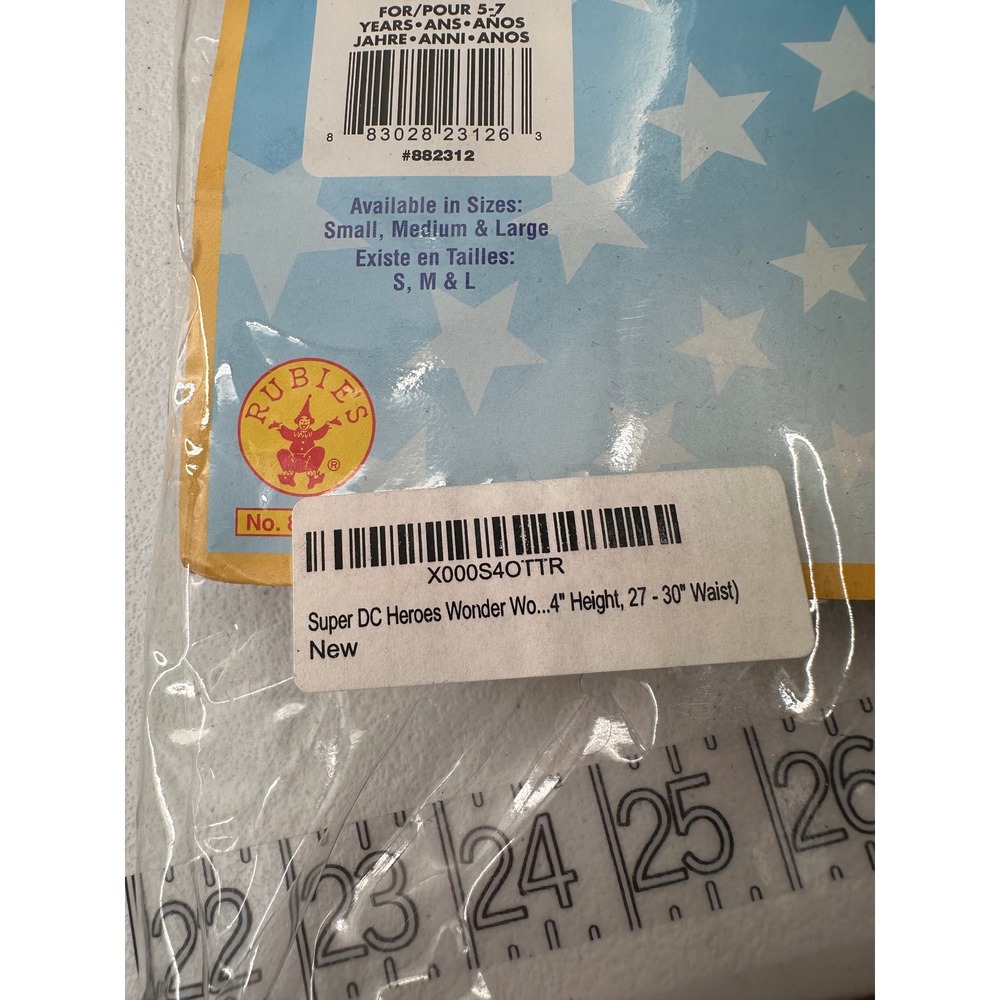 Rubies Wonder Woman Costume Kids Medium 8-10 Red Blue Superhero Dress Up Toy Set - Picture 4 of 16